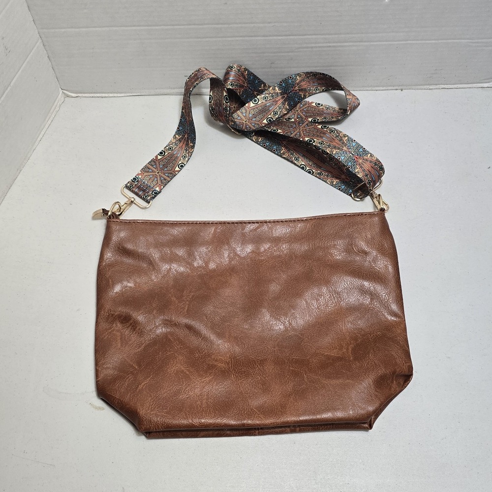 New Vegan Leather Brown Boho‎ Crossbody Tote Purse